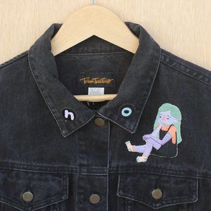 Dead Inside Denim Vest - Black Vest - Patched Vest - Pastel Goth